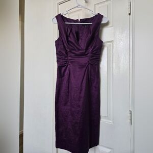 Adrianna Papell Rich Purple Midi Dress